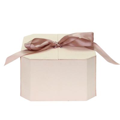 China High Quality Recycled Materials Candy Cardboard Ribbon Luxury Flower Wedding Gift Rose Packaging Rigid Gift Boxes With Lid for sale