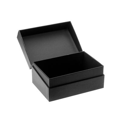 China Custom Recycled Materials Black Rectangle Cosmetic Packaging Box Gift Boxes With Magnetic Lid for sale