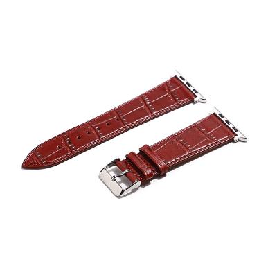 China Hot-selling Flexible Crocodile Watch Leather Strap Fashion Leather Custom Watch Strap for sale