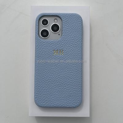 China Simple easy pebble PU leather cell phone cover for iphone 13 pro with favorable price for sale