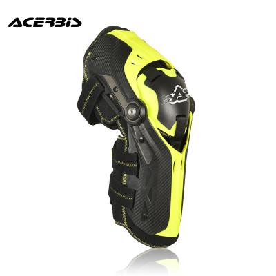 China Polyester & Cotton GORILLA ACERBIS HINGED KNEE GUARDS BLACK OUT YELLOW SHIN MOTOCROSS MX ENDURO BRACE for sale