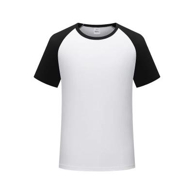 China Custom Logo Modal Raglan Sleeves Anti Wrinkle Sublimation Polyester White T-Shirt New For Couples T Shirt Men Women for sale