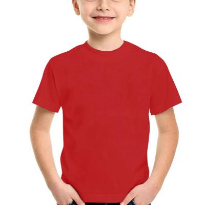 China 2021 Summer Kids Anti-shrink T-shirts 180Gsm Short Sleeve Cotton Boy And Girls Shorts Slim White T-shirts for sale