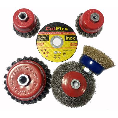 China Powerful Twisted Knot Steel Wire Cup Polishing Brush For Angle Grinders for sale