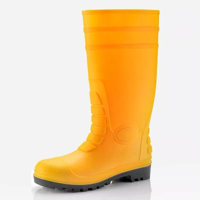 China Construction Safety Waterproof Boots Non-Slip Yellow PVC Custom Rain Boots For Women for sale