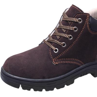 China Brown Anti-smash And Anti-Puncture High Top Work Shoes Mens Anti-Slip Safety Shoes for sale