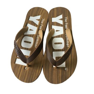 China Latest Durable Yaoli Men Beach Slippers Fashion Printed Flip Flops Shoes for sale