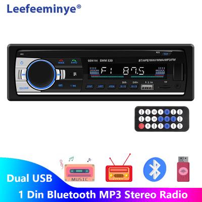 China Card to. 1din Remote Control Car Stereo 1 Din 60Wx4 Output Car Radio 1 FM FM Transmitter Dual USB TF MP3 Stereo Audio Receiver Support for sale