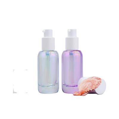 China Pink 30ml 1oz Multifunctional Luxury Skin Care Serum Bottles Magic Clear Colorful Clear Glass Bottle With Pump Sprayer for sale