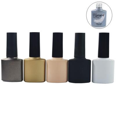 China Free sample 7ml multifunctional matte black empty glass UV gelml nail polish bottle with brush for sale