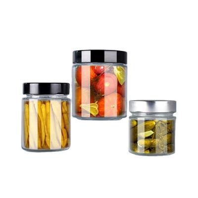 China Wholesale Multifunctional Wide Mouth Jelly Jam Honey Mouth Safety 180ml 280ml 380ml Safety Storage Jar With Metal Lid for sale