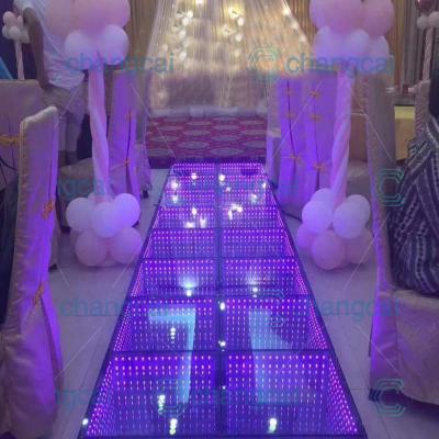 China Wholesale Theme Park Pista Indoor Led DJ Disco T Show 3D Infinity Mirror Led Dance Floor for sale