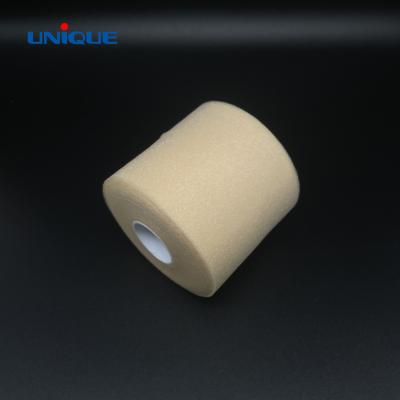 China High quality skin color 0.6mm 0.8mm polyurethane foam pre elastic pourethane tape tying foam under wrap for sale