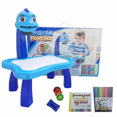 China Children Playing Toys Kids Arts and Crafts LED Drawing Board Projector Painting Educational Studying Table for sale