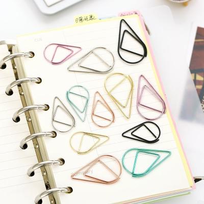 China 6 25 *15 mm Metal Water Drop Paper Clips Note Locator Paper Clip for sale