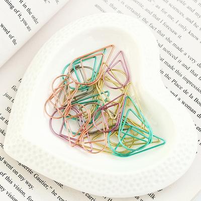 China 6 Different Sizes Binder Book Clips Water Drop Paper Clips Spring Steel Wire for sale