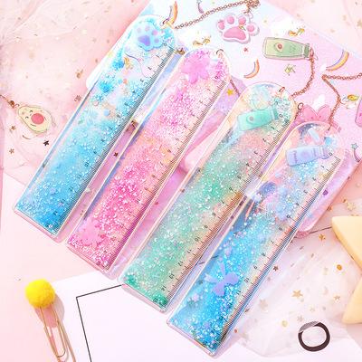 China 100% Custom Creative Multifunctional Cute Girl Student Landmark Design Ruler Plastic Rulers Eco-friendly Stationery for sale