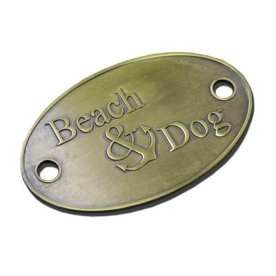 China Europe wholesale custom die cast metal oval nameplate plating logo zinc alloy nameplate for furniture for sale