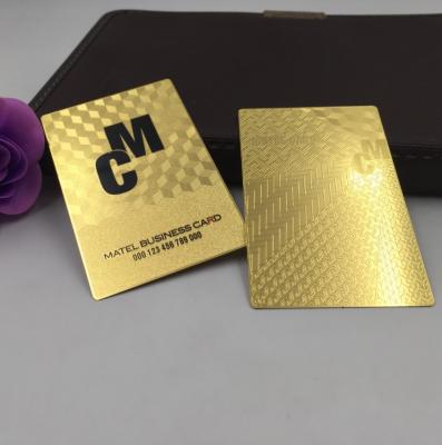 China Custom Gold Metal Foil Cards of Europe Logo Engraved Business Card Blank for sale