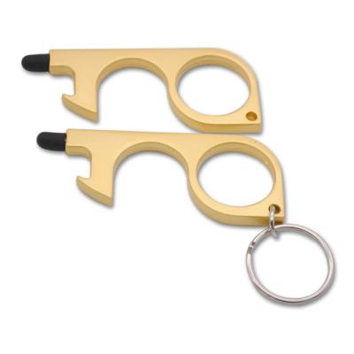 China Portable No Touch Opener Key Chain Hygiene EDC Social Distancing Germ Free Metal Door Opener Tools No Touch Key Chain for sale