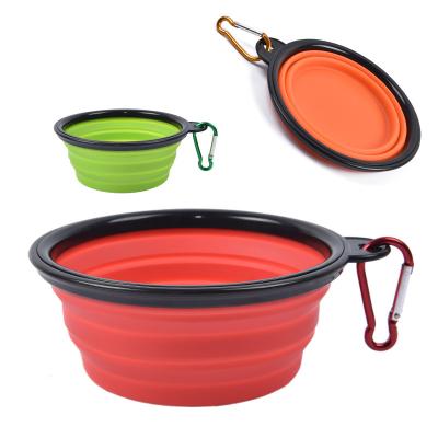 China Amazon Hot Selling Custom Foldable Silicone Pet Water Bowl Collapsible Travel Dog Bowl for sale