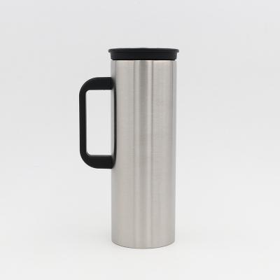 China Custom Double Walled Vacuum Travel Insulated Tumbler Cups with Lid and Handle Stainless Steel Coffee Mug for sale