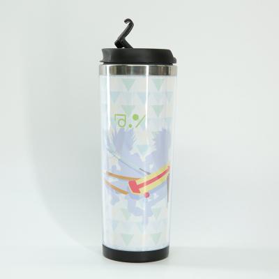 China Recycled coffee mug plastic outer and stainless steel inner travel coffee mug for sale