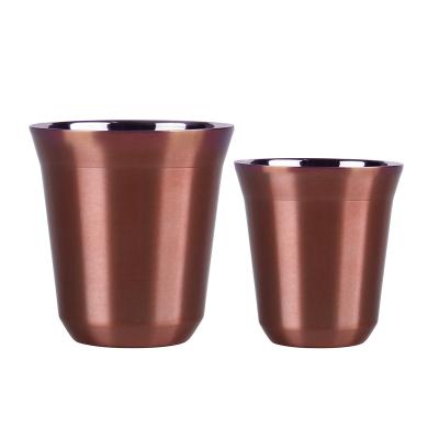 China Double wall stainless steel espresso cup nespresso cups 160ml for sale