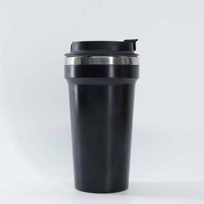 China Matt black insulated double walled iced coffee cup with stainless steel inner for sale