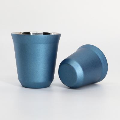 China Double Wall Insulated Nespresso Cups Stainless Steel Espresso Coffee Cup for sale