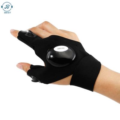 China 2020 Breathable Breathable LED Gloves Fishing Magic Strap LED Flashlight Camping Increasing Light Right Left Hand for sale