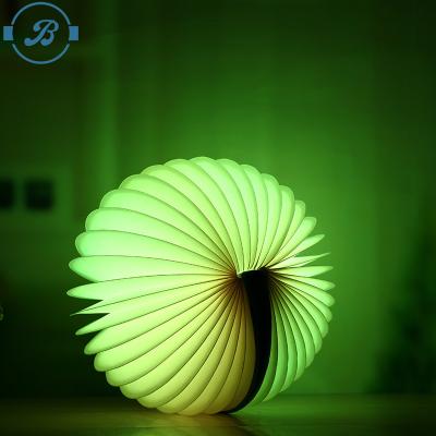 China USB USB 2020 New Wooden Folding Book Light USB Rechargable Shaped 4 Colors Led Light for sale