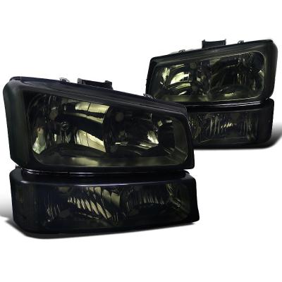 China PC Apply To Car Headlight For Chevy Silverado 2003 2006 2007 Headlights Smoke Head Lamp Bumper Lamp for sale