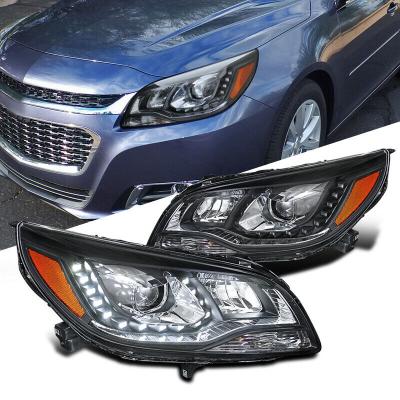 China For 2013-2015 Chevrolet Malibu Auto Headlight Apply To For Chevy Malibu 2013 2014 2015 Head Lamp LED DRL Projector Black Headlamps Strip Lights for sale