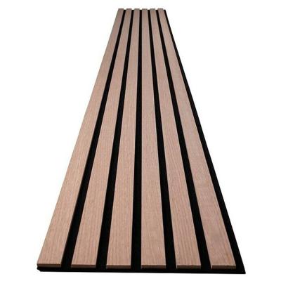 China Highly Efficient Sound Absorption MDF Wooden Strip Panel Sound Absorbing PET Acoustic Panels For Wall for sale