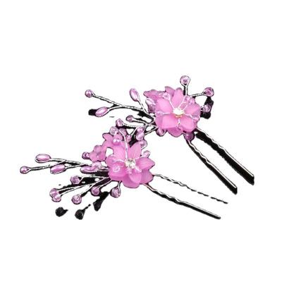 China European and American Japan and South Korea fork hair ladies style dish braided flower forked pearl hair accessories for sale