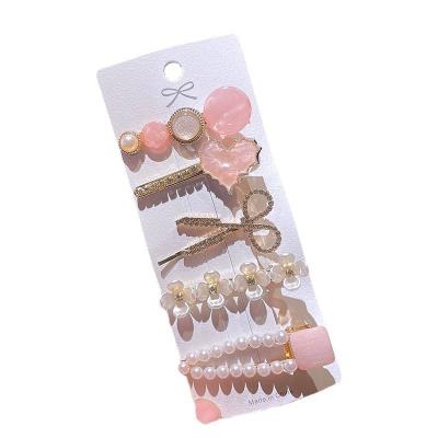 China New fashion fashion card setting feather 6 piece set of cute card setting clip set single term simple sea platypus clip hair accessories for sale