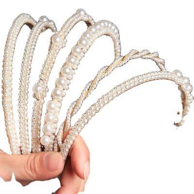 China New Fashion Sample Design Pearl Hair Clips Girls Hair Accessories Women Wedding Party Headband Imitation Bridal Hairpin for sale