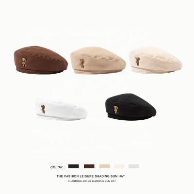 China Fashion soft beret Japanese female hat soft art bud spring and beautiful woolen hat and retro autumn fashion painter for sale