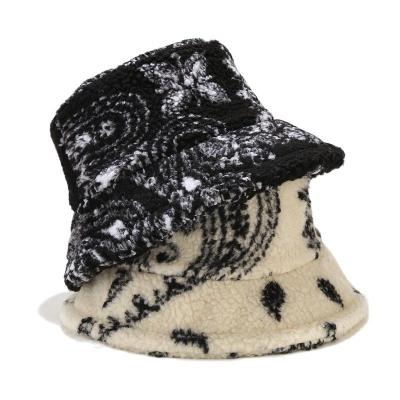 China Keep Outdoor Soft Warm Fishing Fisherman Hat Women Hairy Lady Panama Black Thickened Vacation Winter Hat Faux Fur Warm Bucket Hat for sale