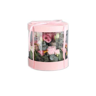 China 1200g Floral Cardboard Round Flower Boxes UV Coating for sale