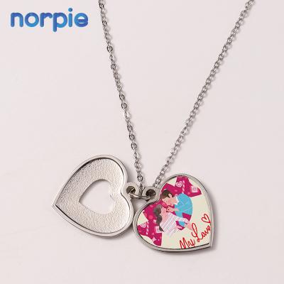 China Valentine's Day Sublimation Masks Die Cut Heart Sliding Pendant Norpie High Quaily Valentine's Day Gift DIY Wholesale Sublimation Masks Die Cut Heart Sliding Pendant for sale