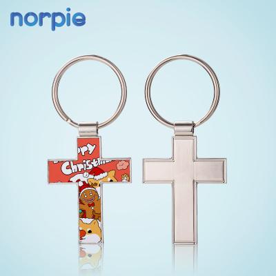 China Metal Christian Sublimation Blank Cross Keychain Fashion Design Sublimation Metal Key Chain New for sale