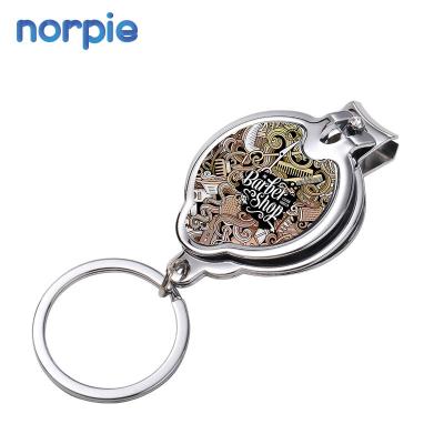 China Custoinzed Safe Popular Nail Clipper Bottle Opener Key Chain Best Gifts Nail Clipper With Bottle Opener Sublimation Nail Clipper Round Nail Clipper With Key Chain for sale