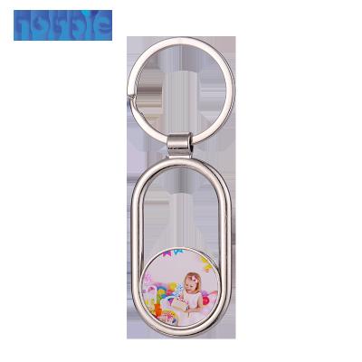 China Durable Blank Movable Core Sublimation Double-Sided Printing Key Chain Double Sided Metal Blank Key Chain for sale