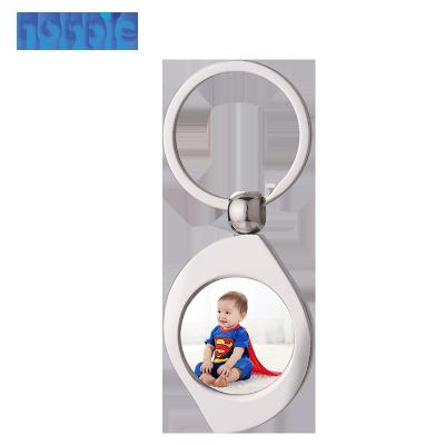 China 2021 DIY photo key chain new product business gift key holder metal sublimation mute key chain box package for sale