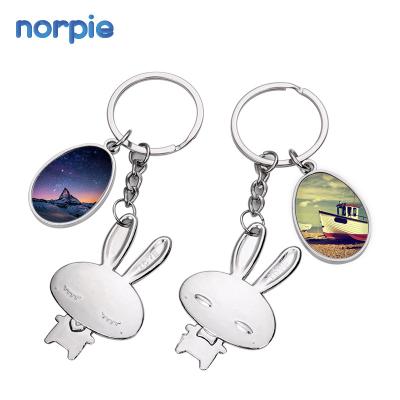 China Promotional Cheap Wholesale Rabbit Key Blank Couples Sublimation Gifts Key Chain for sale