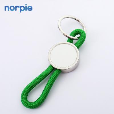 China Hot Sale Nylon Rope Keychains New Sublimation Round Shape Nylon Rope Keychains for sale