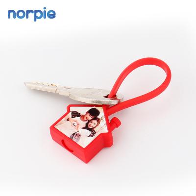 China Sublimation Plastic Key Chain House Form Red Plastic Key Chain for sale