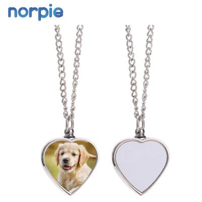 China Memorial Ashes Keepsake Necklace Sublimation Cremation Heart Pet Urn Necklace For Ashes for sale